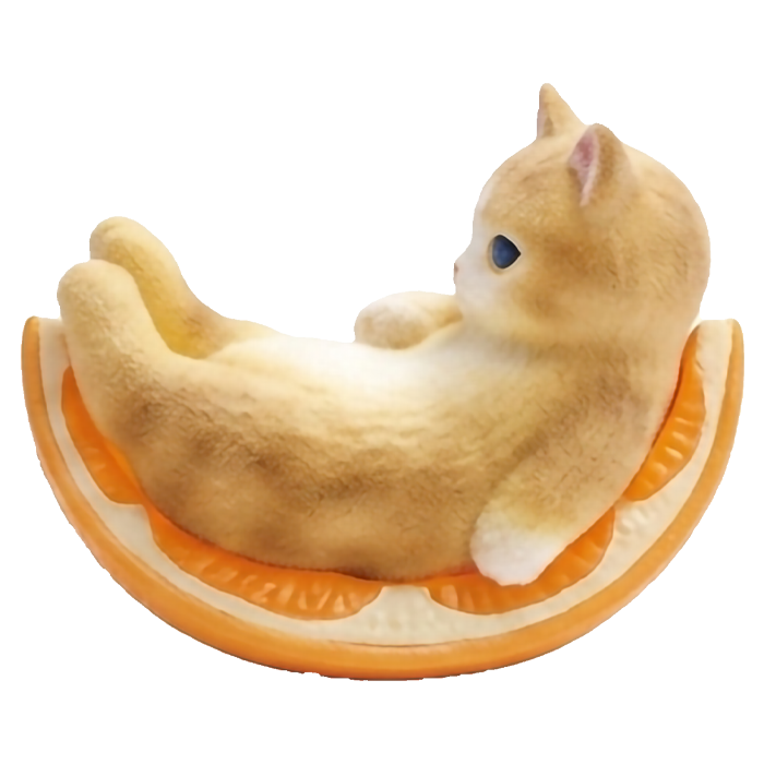 Mofusand - Cat fruit gashapon figure - Arancio