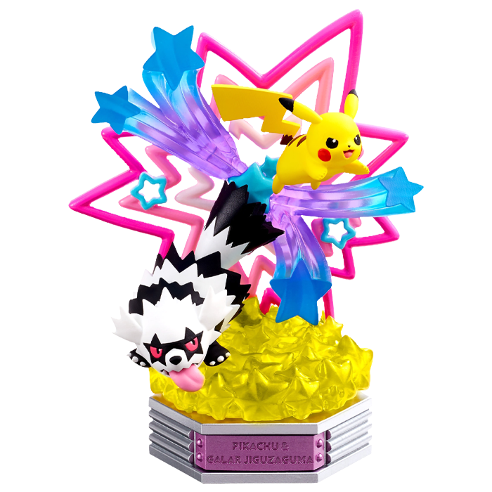 Re-Ment Pokémon Neon Party - Pikachu & Zigzagoon di Galar