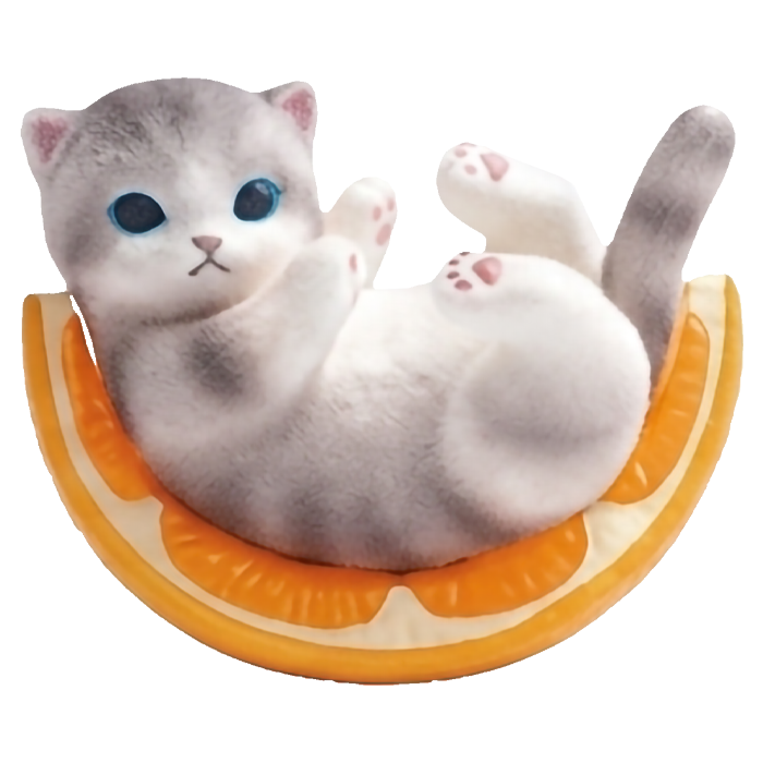 Mofusand - Cat fruit gashapon figure - Arancio