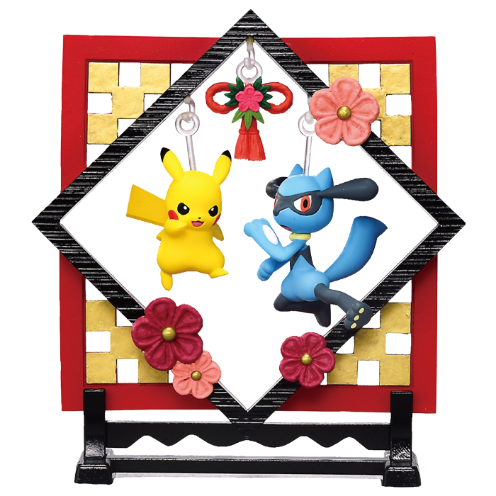 Re-Ment Pokémon Fluffy Flowy Decoration - Pikachu & Riolu