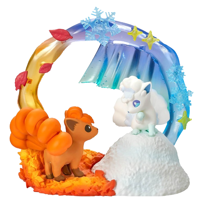 Re-Ment Pokémon Circular Diorama 2 - Vulpix & Vulpix di Alola