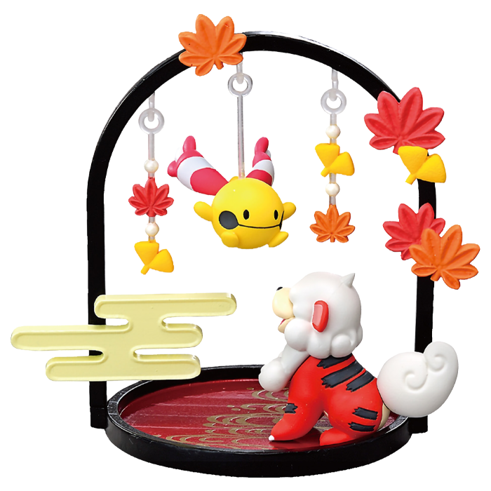 Re-Ment Pokémon Fluffy Flowy Decoration - Chingling & Growlithe di Hisui